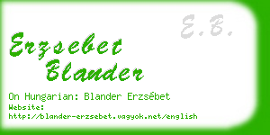 erzsebet blander business card