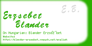 erzsebet blander business card